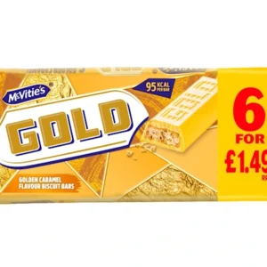Mcvitie's Gold Golden Caramel Flavour Biscuit Bars 106g