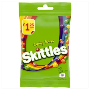 Skittles Vegan Chewy Crazy Sour Sweets Fruit Flavoured Treat Bag 109g